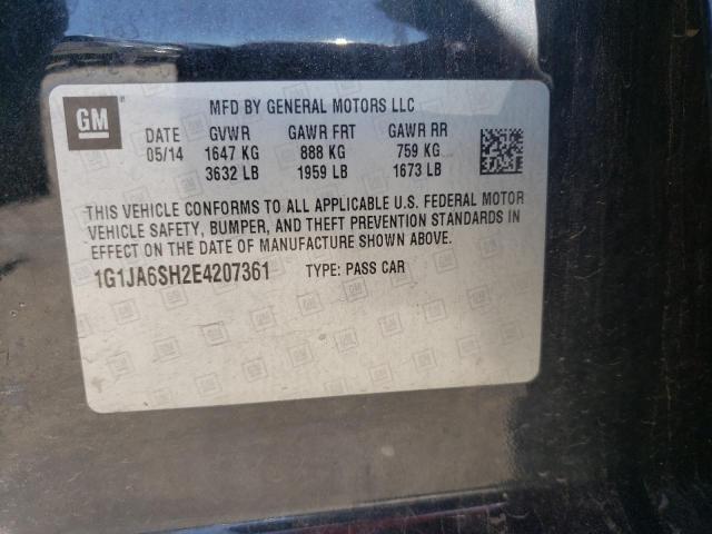 1G1JA6SH2E4207361 - 2014 CHEVROLET SONIC LS BLACK photo 10