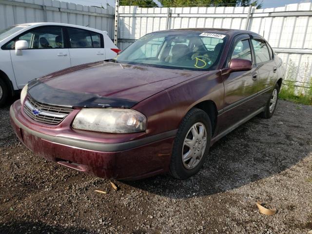 2G1WF52EX49443050 - 2004 CHEVROLET IMPALA MAROON photo 2