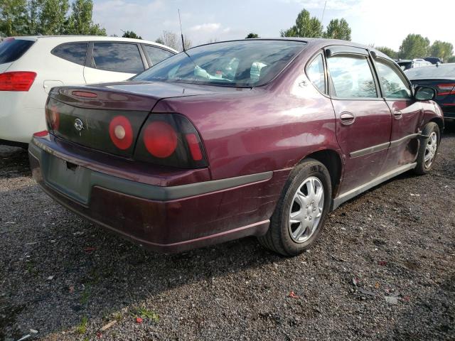 2G1WF52EX49443050 - 2004 CHEVROLET IMPALA MAROON photo 4