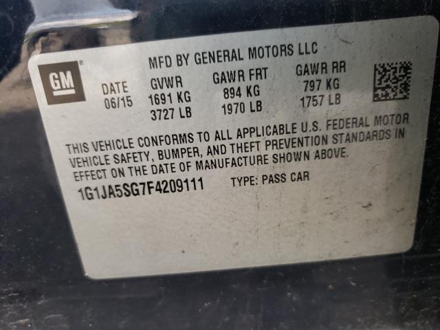 1G1JA5SG7F4209111 - 2015 CHEVROLET SONIC LS BLUE photo 10