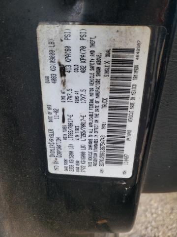 3D7KU28613G754743 - 2003 DODGE RAM 2500 S Սև լուսանկար 10