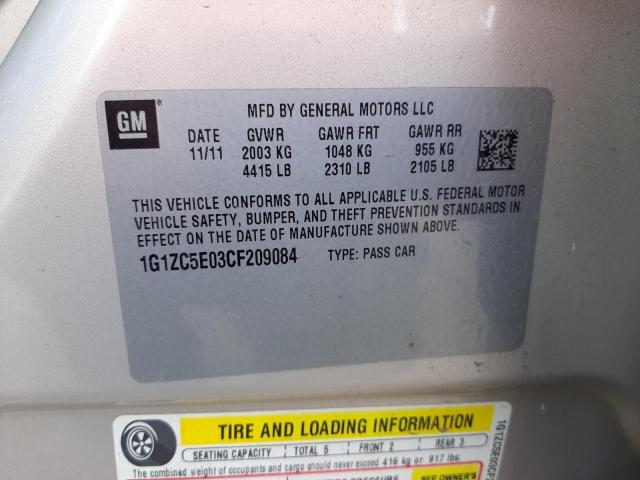 1G1ZC5E03CF209084 - 2012 CHEVROLET MALIBU 1LT ბეჟი ფოტო 10