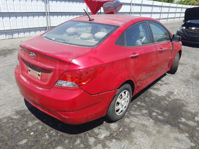 KMHCT4AE8CU210716 - 2012 HYUNDAI ACCENT RED photo 4