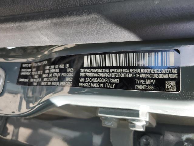 ZACNJBAB6KPJ73563 - 2019 JEEP RENEGADE S GRAY photo 10