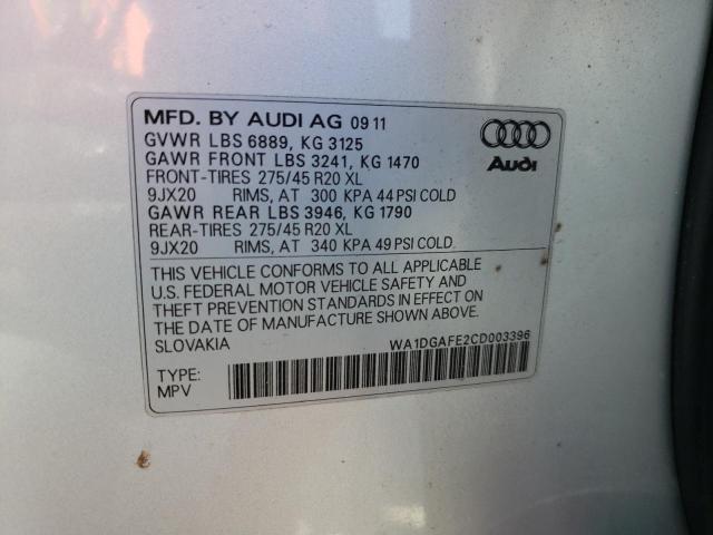 WA1DGAFE2CD003396 - 2012 AUDI Q7 PRESTIG SILVER photo 10