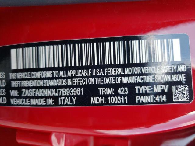 ZASFAKNNXJ7B93961 - 2018 ALFA ROMEO STELVIO TI RED photo 10