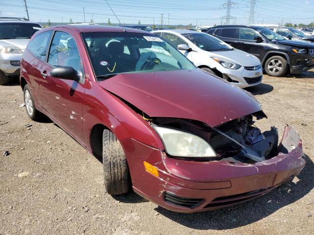 1FAFP31N27W162324 - 2007 FORD FOCUS ZX3 BURGUNDY photo 1