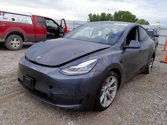 5YJYGDEE0LF006865 - 2020 TESLA MODEL Y Серый фото 2