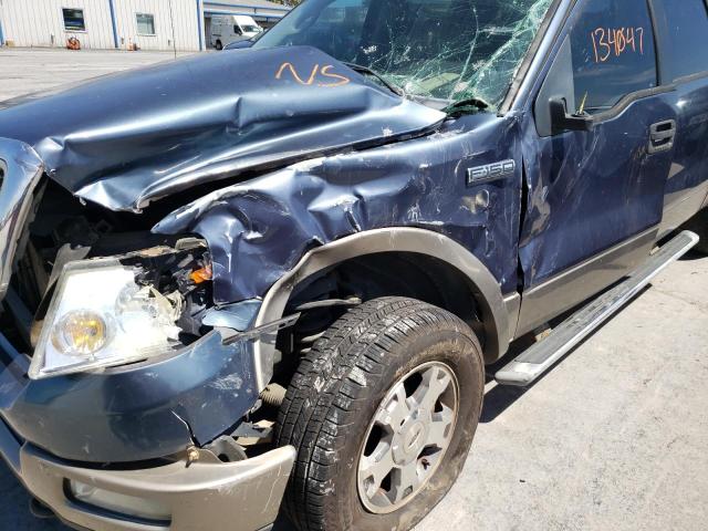 1FTPW12505FA30616 - 2005 FORD F 150 BLUE photo 9