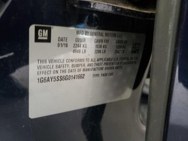 1G6AY5SS6G0141662 - 2016 CADILLAC CTS PERFOR ლურჯი ფოტო 10