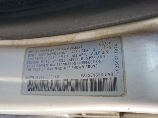 WVWEH63B21E031401 - 2001 VOLKSWAGEN PASSAT GLX Gümüş foto 10
