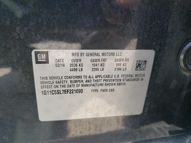 1G11C5SL7EF221690 - 2014 CHEVROLET MALIBU 1LT 石墨色 照片 10