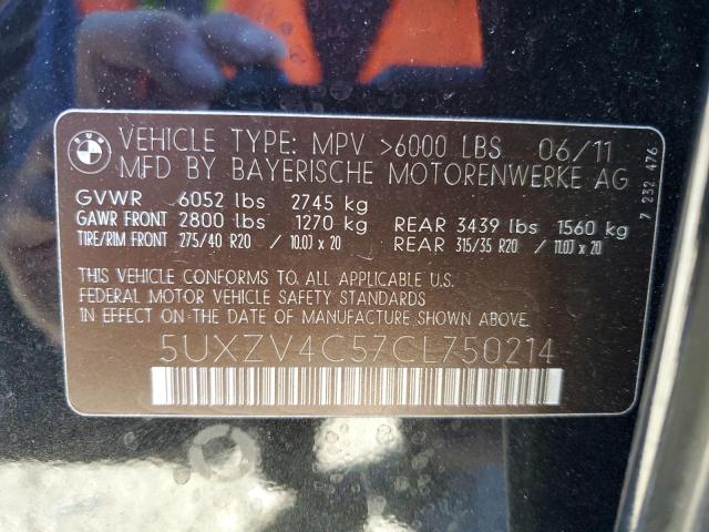 5UXZV4C57CL750214 - 2012 BMW X5 XDRIVE35I  foto 10