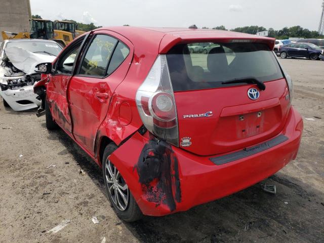 JTDKDTB37D1552083 - 2013 TOYOTA PRIUS C RED photo 3