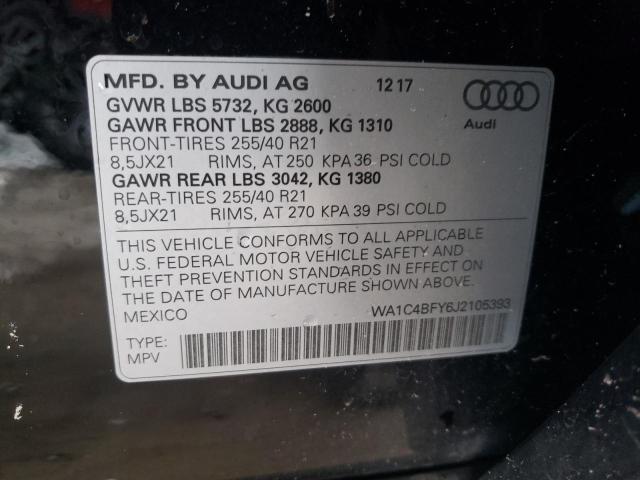 WA1C4BFY6J2105393 - 2018 AUDI SQ5 PRESTI BLACK photo 10