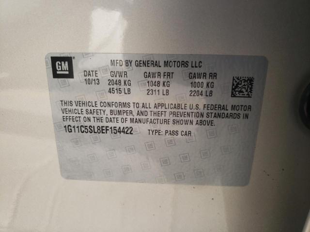 1G11C5SL8EF154422 - 2014 CHEVROLET MALIBU 1LT თაფლისფერი ფოტო 10