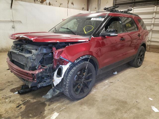 1FM5K8GT3GGC40638 - 2016 FORD EXPLORER S RED photo 2