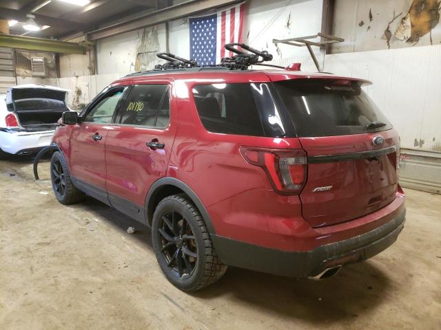 1FM5K8GT3GGC40638 - 2016 FORD EXPLORER S RED photo 3