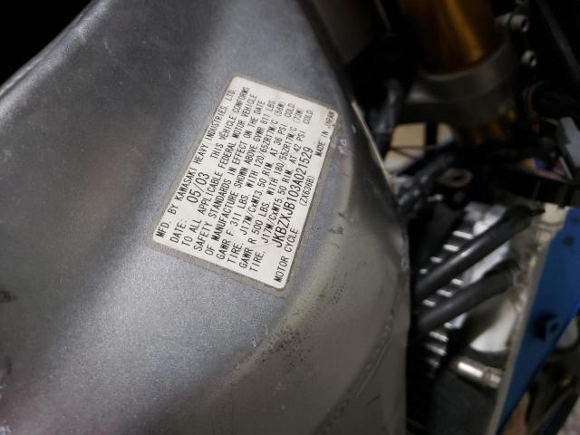 JKBZXJB103A021529 - 2003 KAWASAKI ZX636 B1 BLUE photo 12