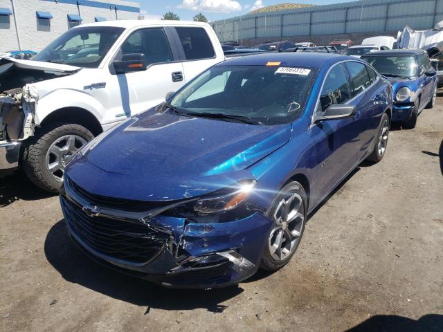 1G1ZG5ST6KF199068 - 2019 CHEVROLET MALIBU RS BLUE photo 2