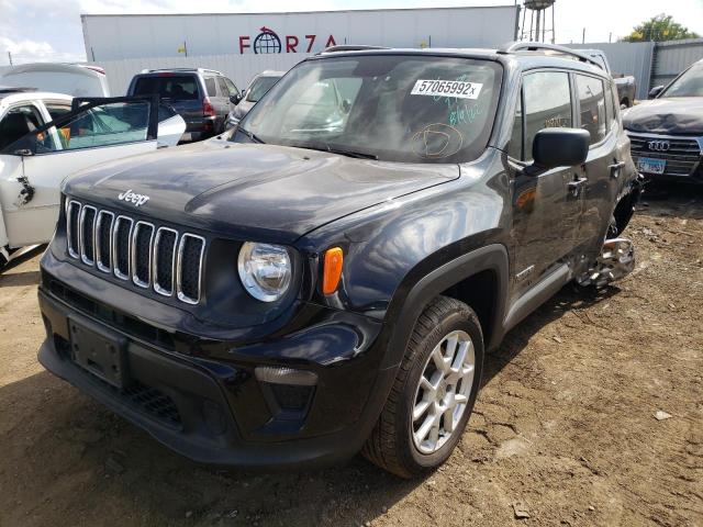 ZACNJBAB2KPK00807 - 2019 JEEP RENEGADE S BLACK photo 2