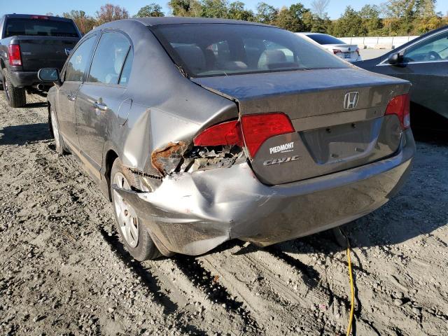 2HGFA16518H316631 - 2008 HONDA CIVIC LX GRAY photo 3