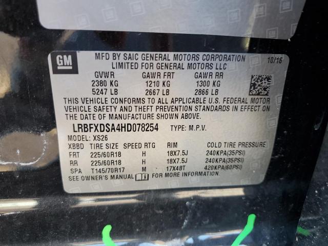 LRBFXDSA4HD078254 - 2017 BUICK ENVISION E BLACK photo 10