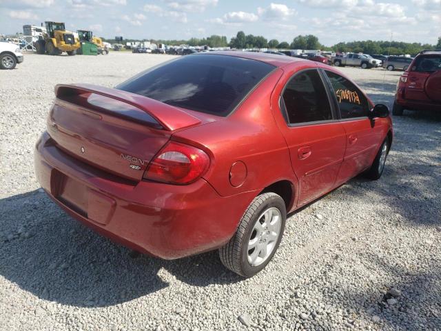 1B3ES56C13D114215 - 2003 DODGE NEON SXT RED photo 4