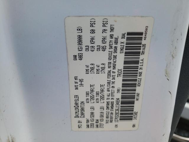 1D7KS28C36J134894 - 2006 DODGE RAM 2500 S Սպիտակ լուսանկար 10