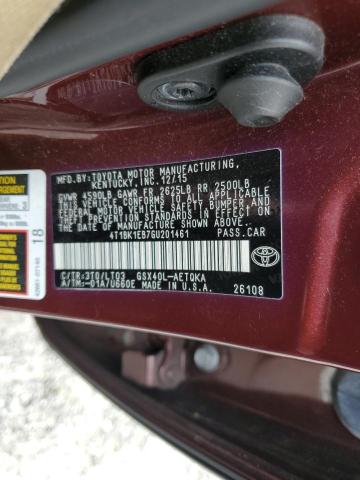 4T1BK1EB7GU201461 - 2016 TOYOTA AVALON XLE BURGUNDY photo 10