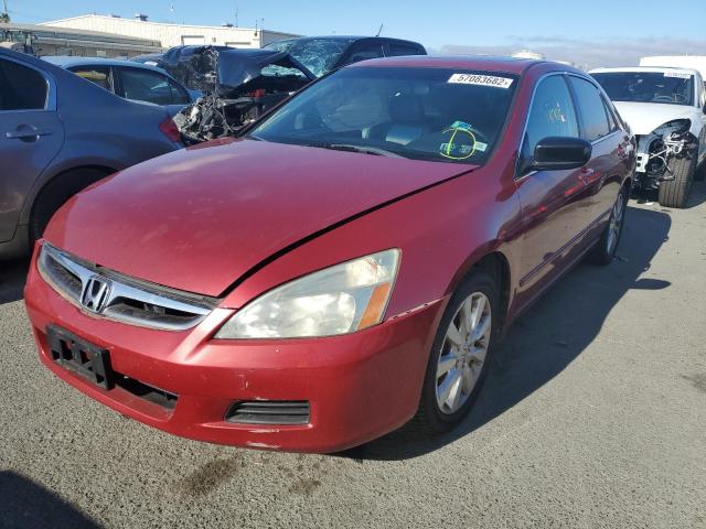 1HGCM66577A096948 - 2007 HONDA ACCORD EX RED photo 2