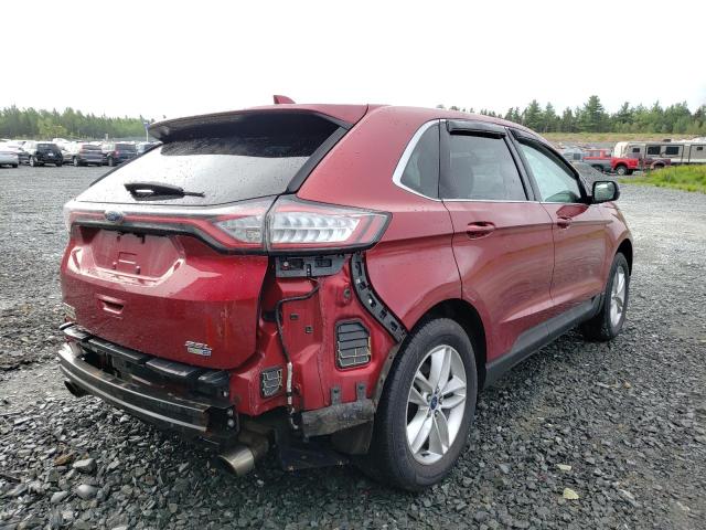 2FMTK4J91FBB18301 - 2015 FORD EDGE SEL RED photo 4