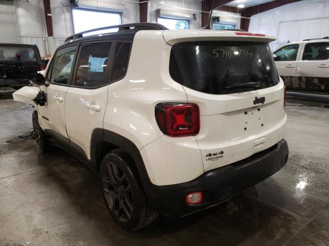 ZACNJBB1XLPL22130 - 2020 JEEP RENEGADE L WHITE photo 3