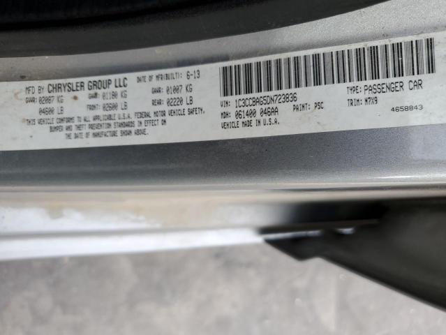 1C3CCBAG5DN723836 - 2013 CHRYSLER 200 LX GRAY photo 10