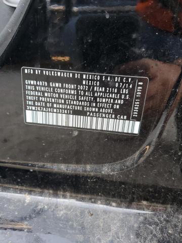 3VW2K7AJ9EM333611 - 2014 VOLKSWAGEN JETTA BASE შავი ფოტო 10