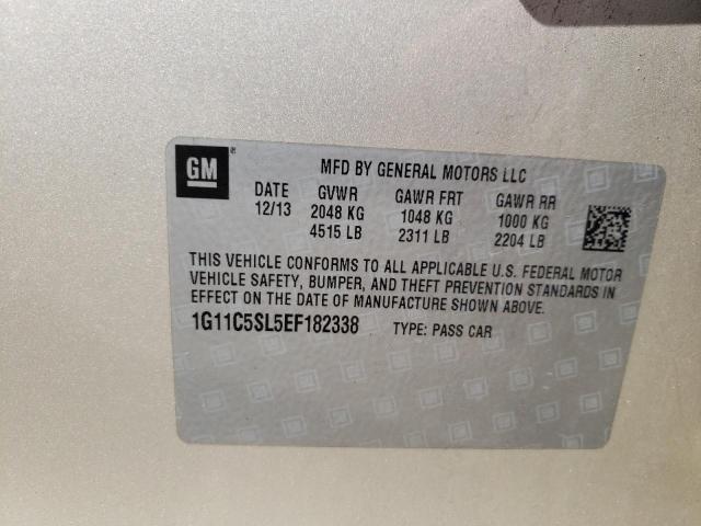 1G11C5SL5EF182338 - 2014 CHEVROLET MALIBU 1LT ბეჟი ფოტო 10