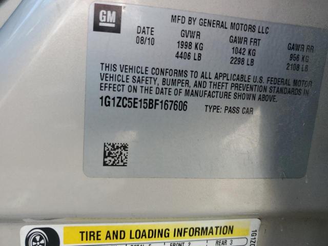1G1ZC5E15BF167606 - 2011 CHEVROLET MALIBU 1LT TAN photo 10