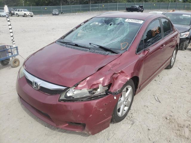 2HGFA1F64AH542953 - 2010 HONDA CIVIC LX-S Burgund zdjęcie 9