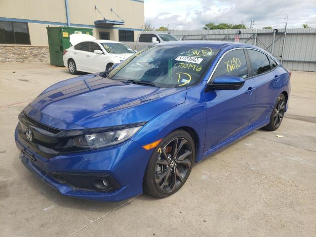 19XFC2F89KE030196 - 2019 HONDA CIVIC SPOR BLUE photo 2