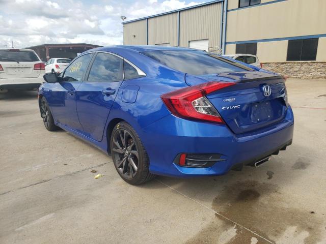 19XFC2F89KE030196 - 2019 HONDA CIVIC SPOR BLUE photo 3