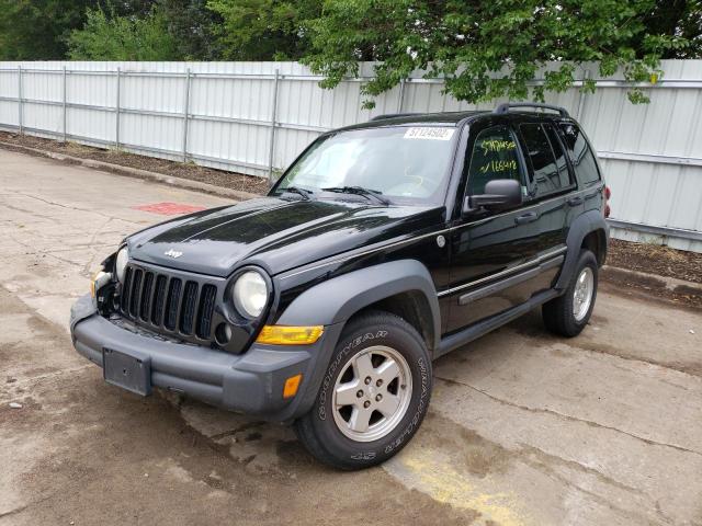 1J4GL48K87W703057 - 2007 JEEP LIBERTY SP BLACK photo 2