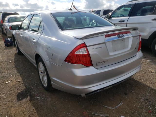 3FAHP0JA2CR222975 - 2012 FORD FUSION SEL SILVER photo 3