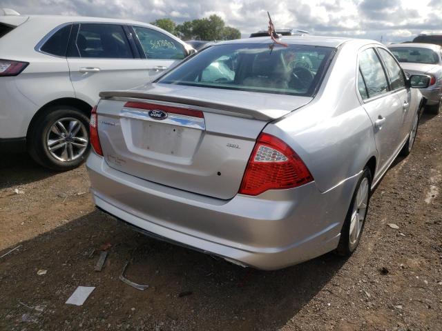 3FAHP0JA2CR222975 - 2012 FORD FUSION SEL SILVER photo 4