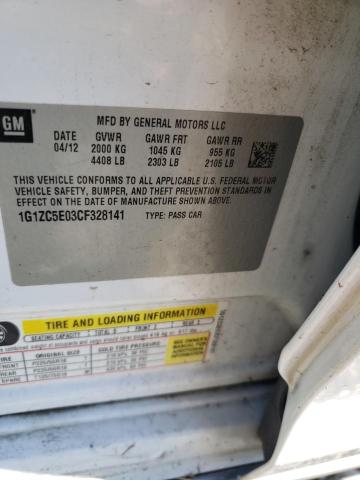 1G1ZC5E03CF328141 - 2012 CHEVROLET MALIBU 1LT  ფოტო 10