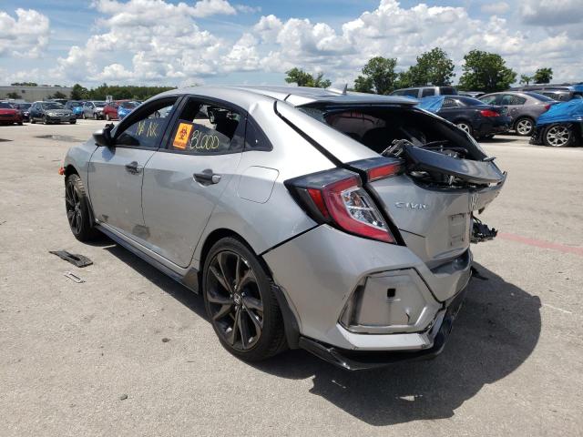 SHHFK7H48KU227153 - 2019 HONDA CIVIC SPOR SILVER photo 3