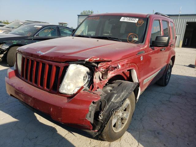 1J8GN28K78W140923 - 2008 JEEP LIBERTY SP RED photo 2