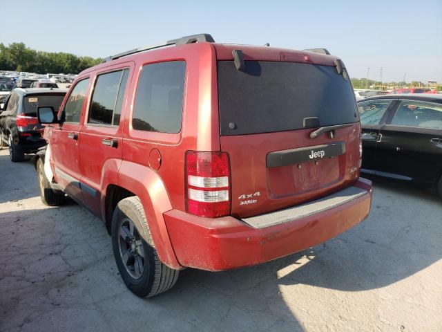1J8GN28K78W140923 - 2008 JEEP LIBERTY SP RED photo 3