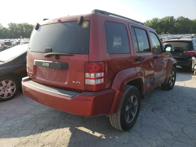 1J8GN28K78W140923 - 2008 JEEP LIBERTY SP RED photo 4