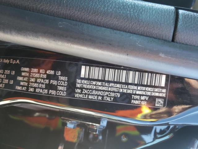 ZACCJBAW2GPC59179 - 2016 JEEP RENEGADE S BLACK photo 10