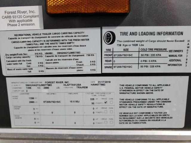 5NHUHA213JW077883 - 2018 UTILITY TRAILER Մոխրագույն լուսանկար 10